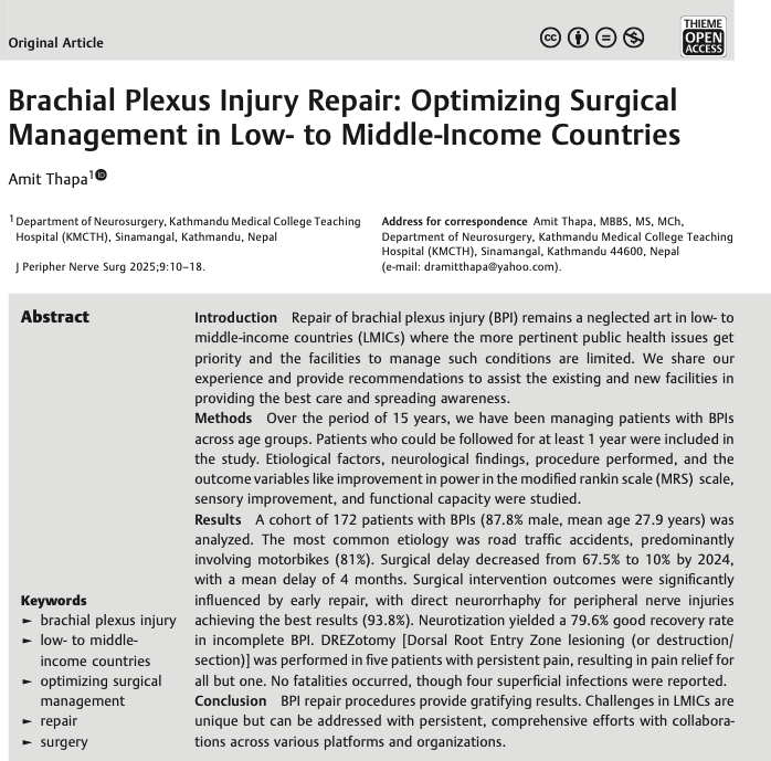 Brachial Plexus Injury Repair: Optimizing Surgical Management in Low- to Middle-Income Countries